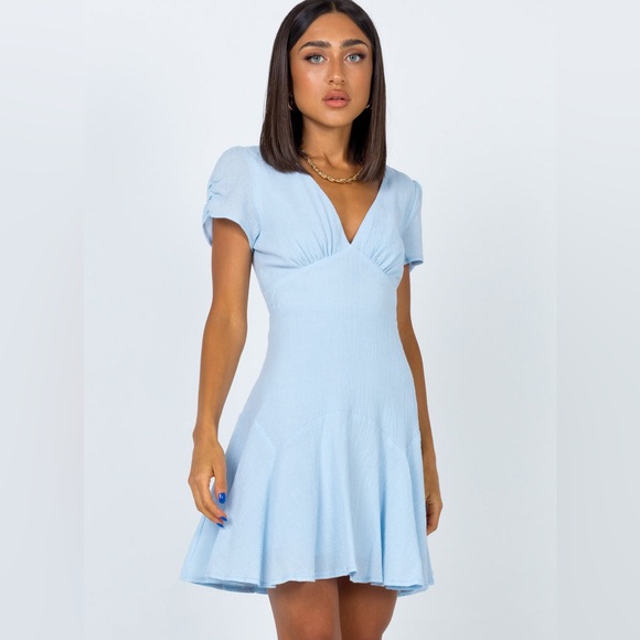 Princess Polly The Sting Mini Dress Size 8 Baby Blue - Picture 3 of 9